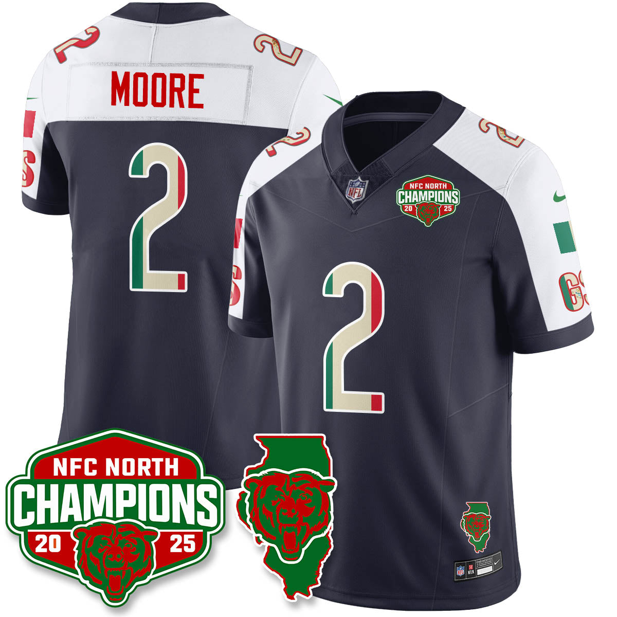 CHI Mexico NFC North Division Champions Vapor Limited Jersey - All Stitched