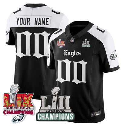 PHI 'Gothic Philly' LII-LIX Super Bowl Champions Vapor Limited Jersey - All Stitched