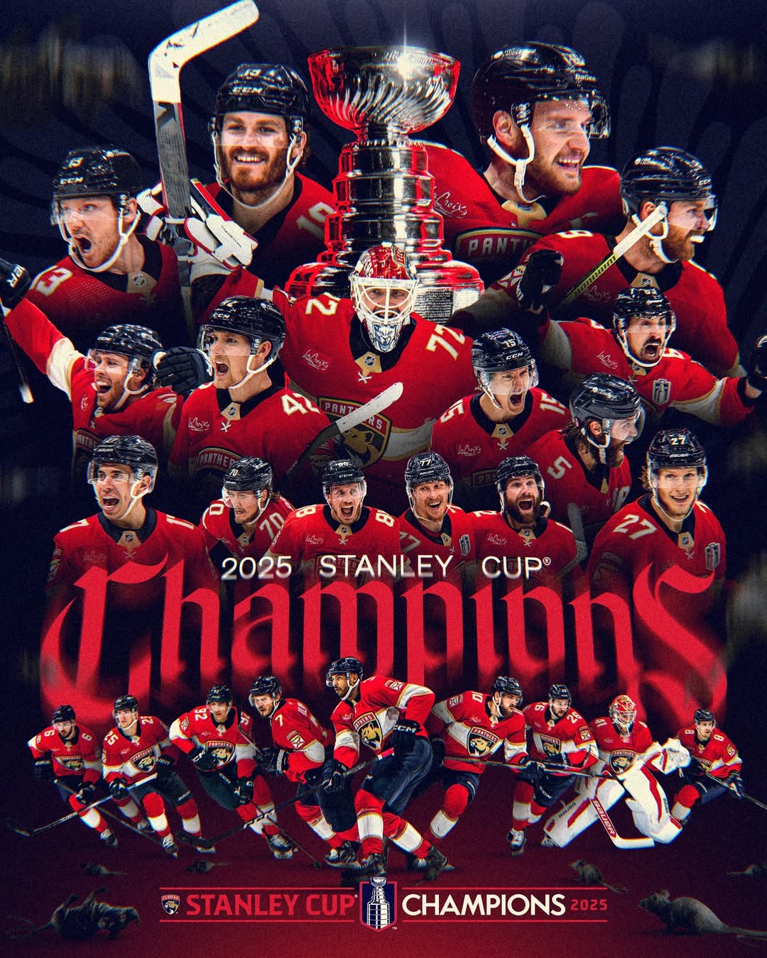FLA 2025 Stanley Cup Champions Custom Jersey - All Stitched