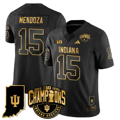 Indiana H Vapor Limited Football Gold Jersey - Big 10 Champions - All Stitched