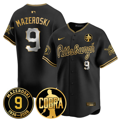 PIT Memories Vapor Limited Gold Jersey - Bill Mazeroski Patch - All Stitched