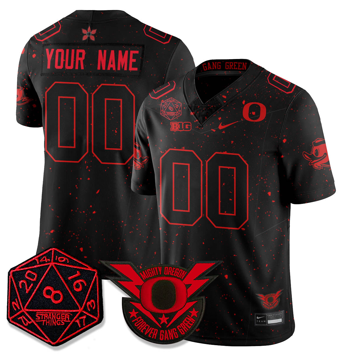 Oregon Ducks Stranger Things Vapor Limited Custom Jersey - All Stitched