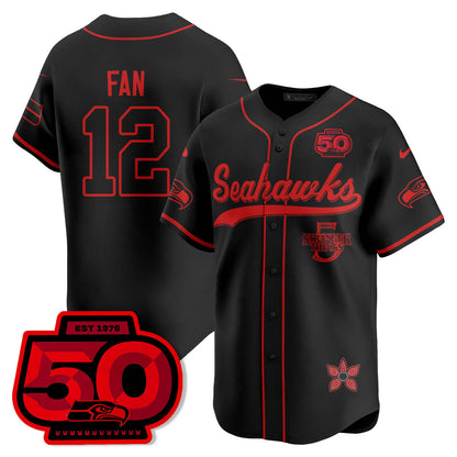 SEA Stranger Things Vapor Limited Baseball Jersey - All Stitched