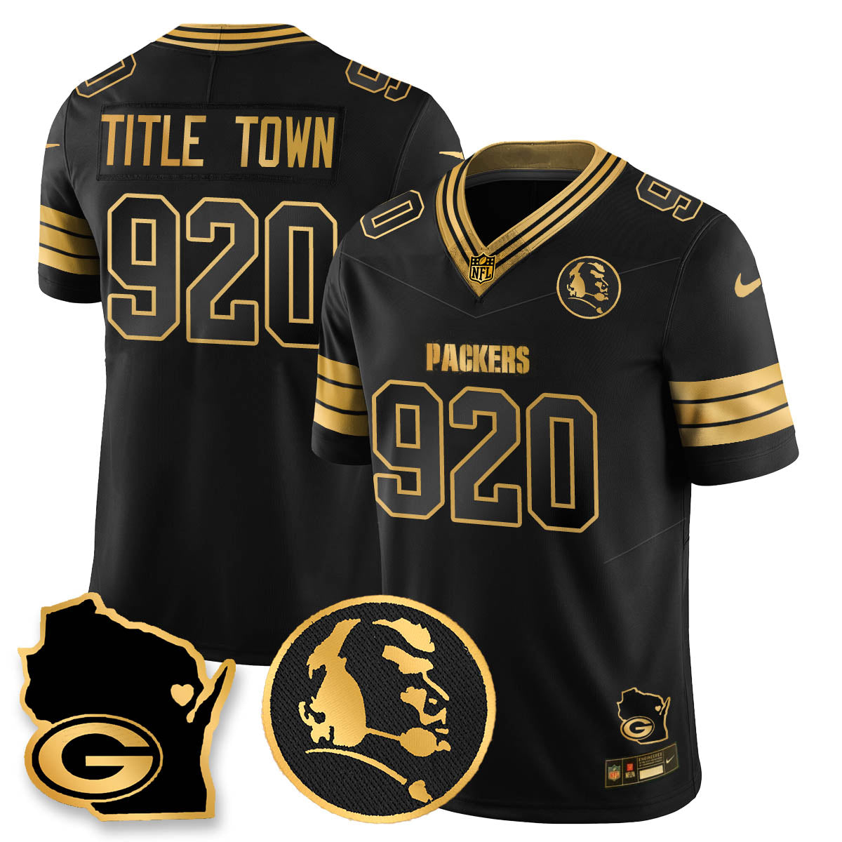 GB 4-Time Champions Vapor Limited Jersey - John Madden Patch - All Stitched