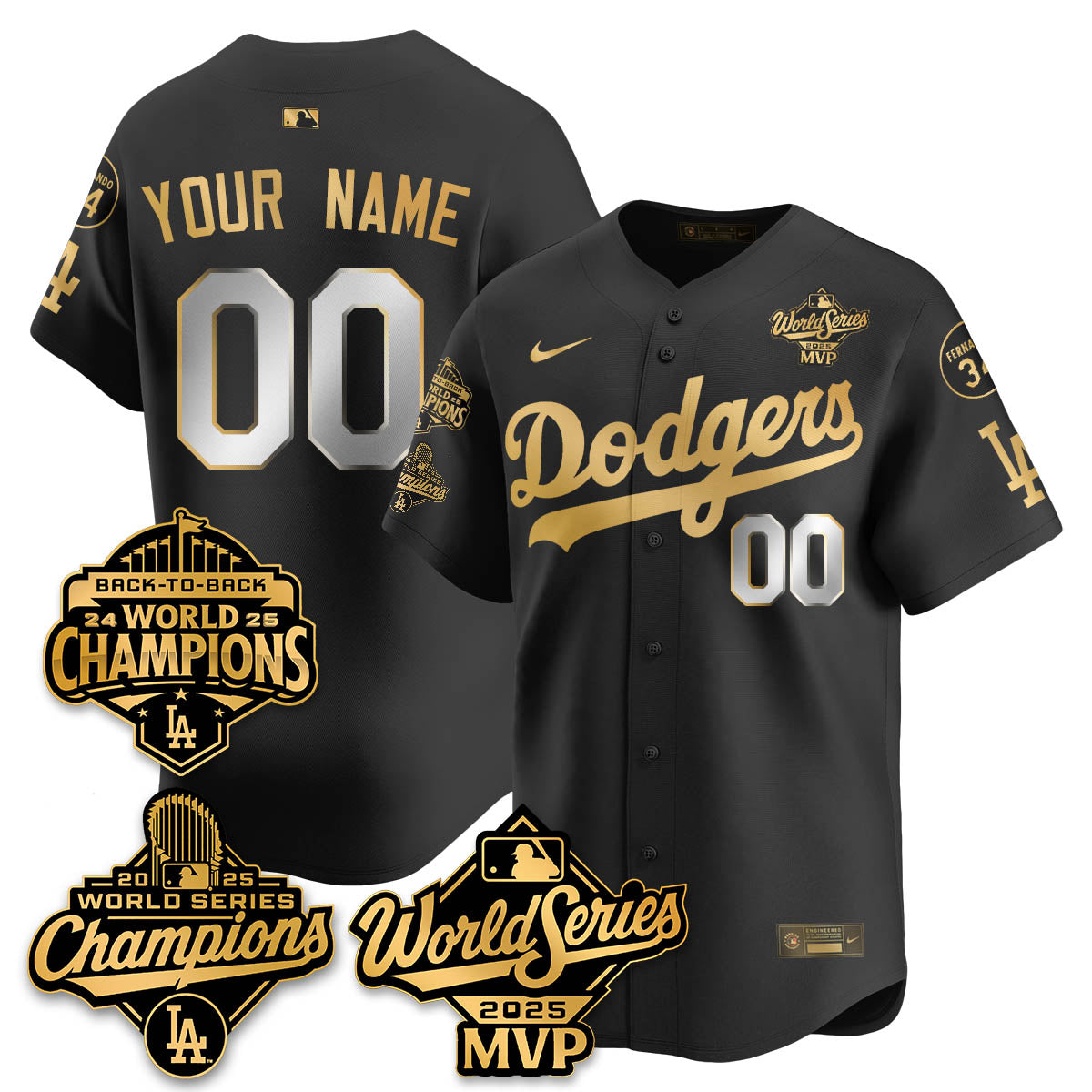 Yoshinobu Yamamoto LAD 2025 World Series MVP Jersey - All Stitched