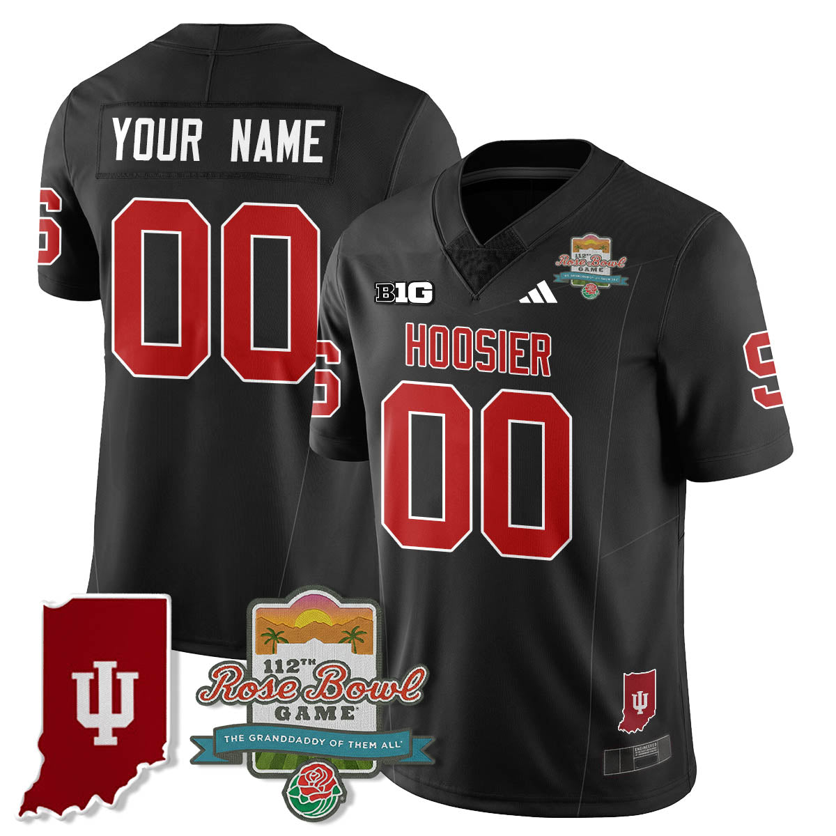 Indiana Hoosiers Vapor Limited Football Custom Jersey - Rose Bowl 112th - All Stitched