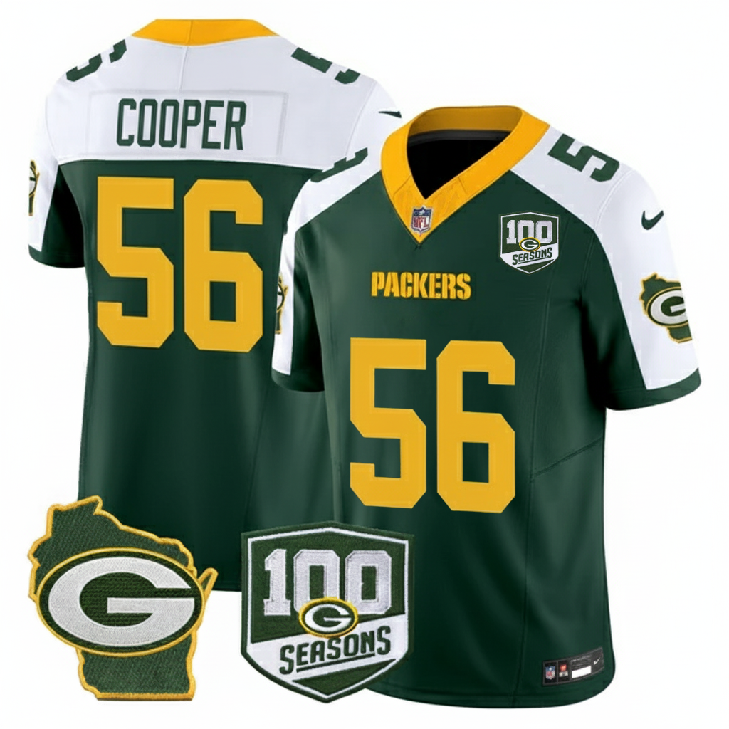 GB 100th Season & Home Patch Vapor Limited Jersey - All Stitched