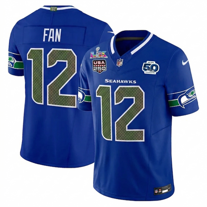 SEA "Super Bowl LX & United States 250th Anniversary Patch" Vapor Limited Jersey - All Stitched