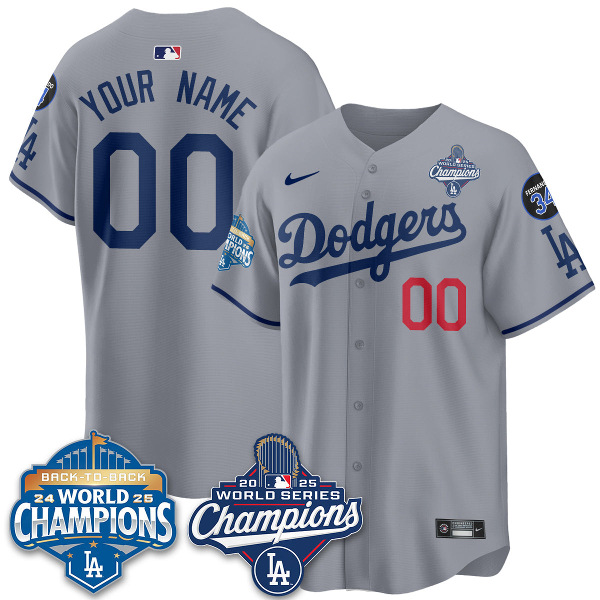 Custom LAD 2025 World Series Champions Jersey - All Stitched N2