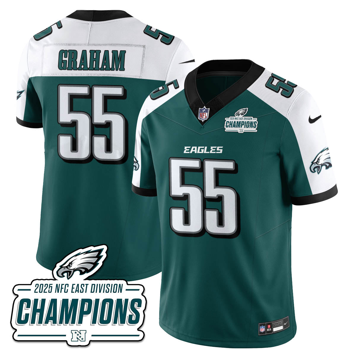 PHI NFC East Champions Vapor Limited Jersey - All Stitched