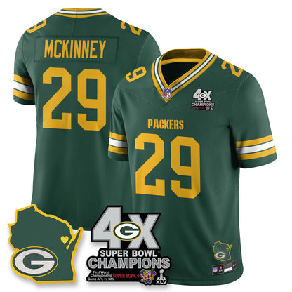 GB 4-Time Champions Patch Vapor Limited Jersey - All Stitched