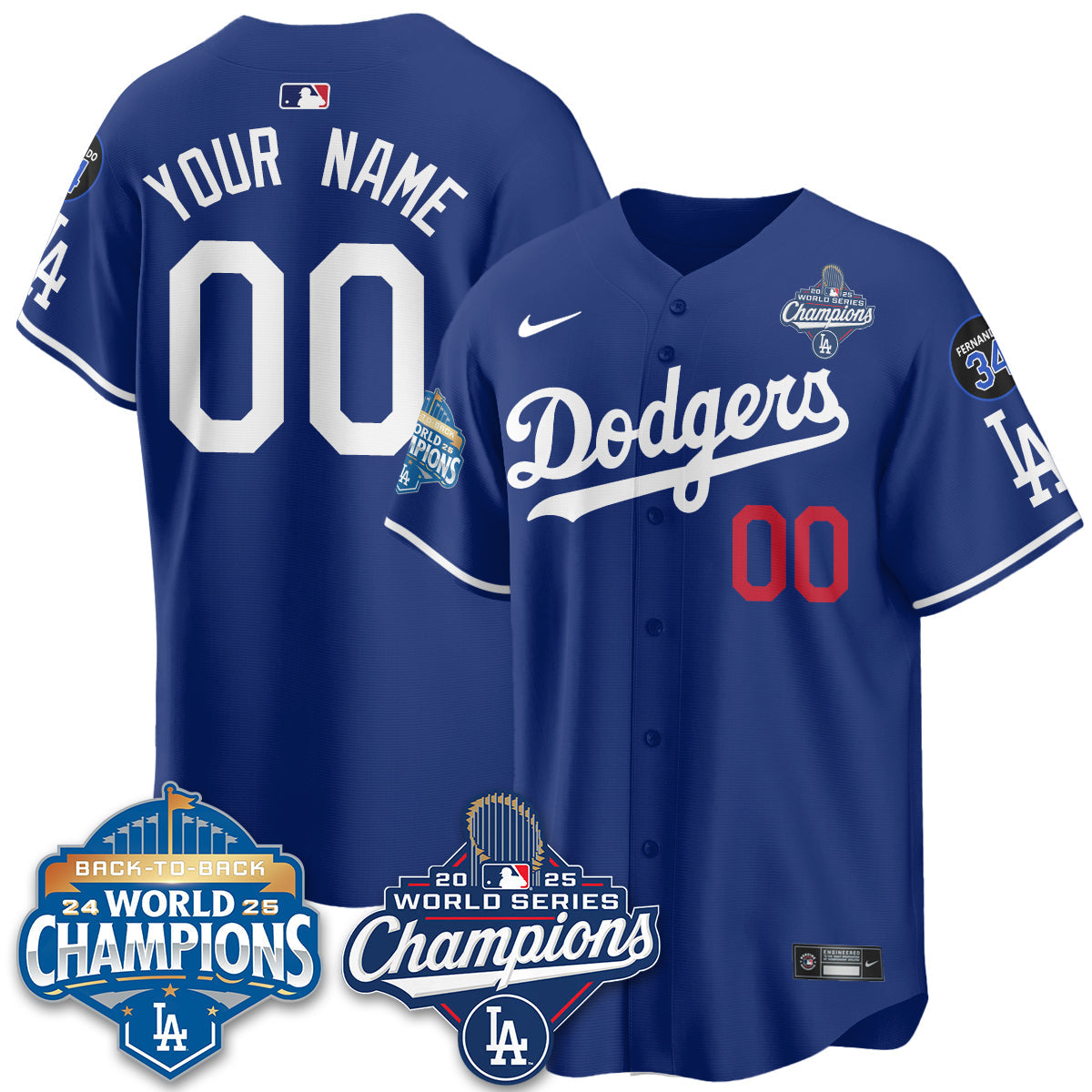 Custom LAD 2025 World Series Champions Jersey - All Stitched