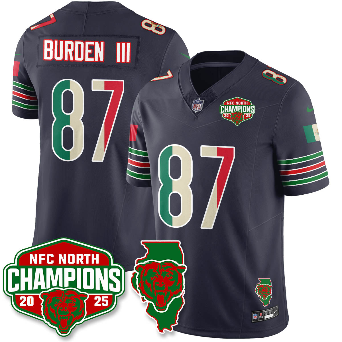 CHI Mexico NFC North Division Champions Vapor Limited Jersey - All Stitched