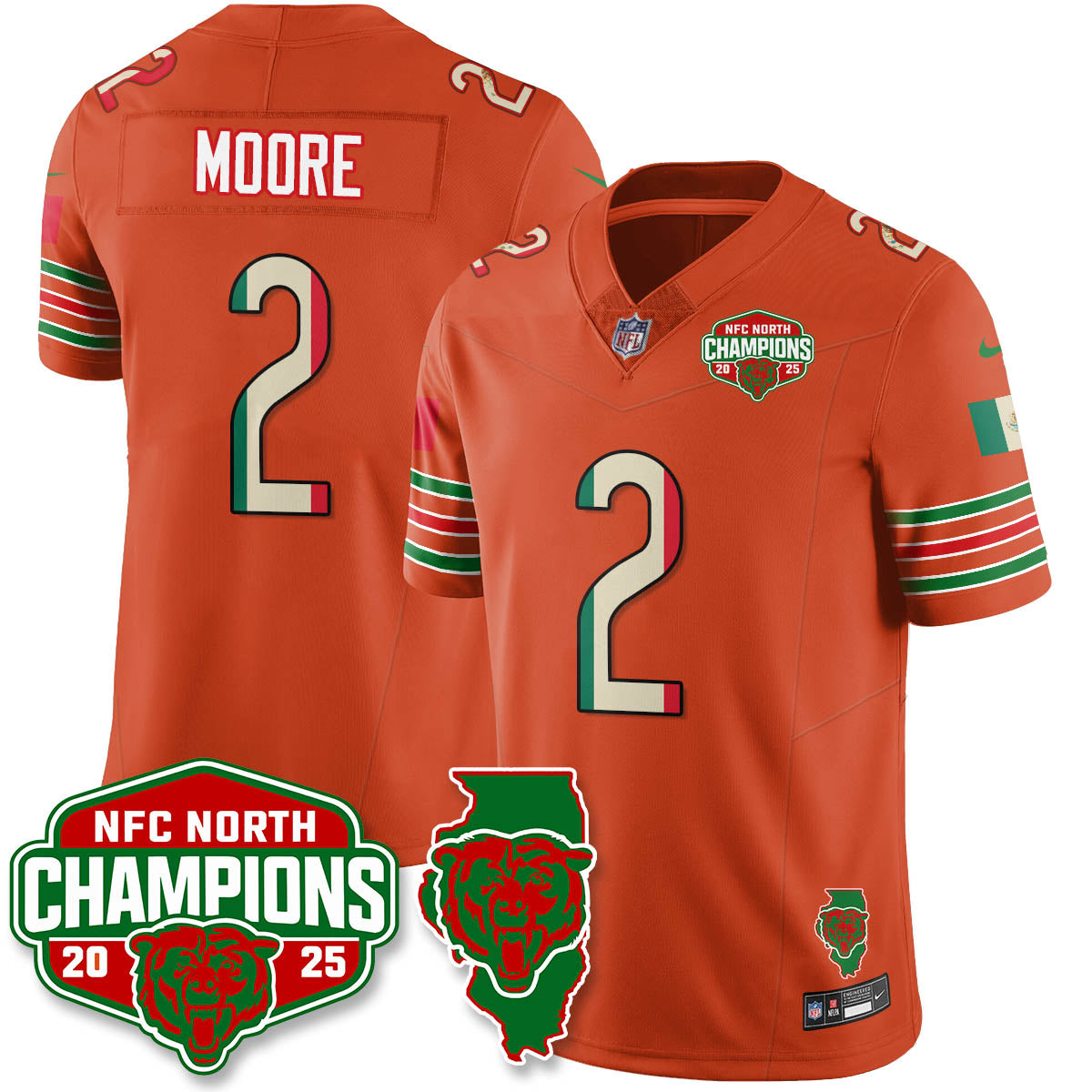 CHI Mexico NFC North Division Champions Vapor Limited Jersey - All Stitched