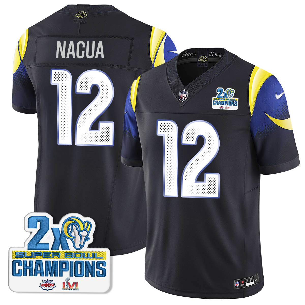 LAR 2-Time Champions Patch Vapor Limited Jersey - All Stitched 1