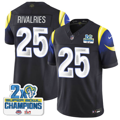 LAR 2-Time Champions Patch Vapor Limited Jersey - All Stitched 1