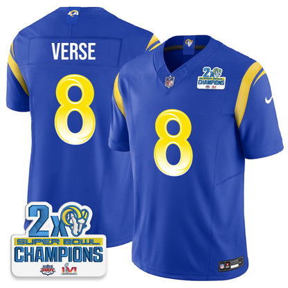 LAR 2-Time Champions Patch Vapor Limited Jersey - All Stitched 1