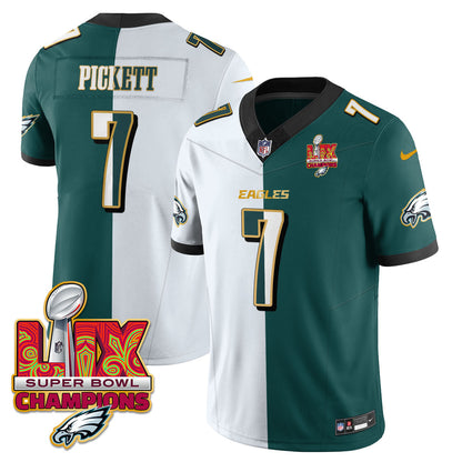 PHI Super Bowl LIX Champions Gold Trim Vapor Limited Jersey - All Stitched