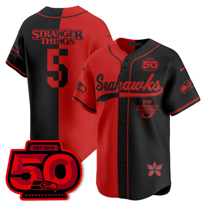 SEA Stranger Things Vapor Limited Baseball Jersey - All Stitched