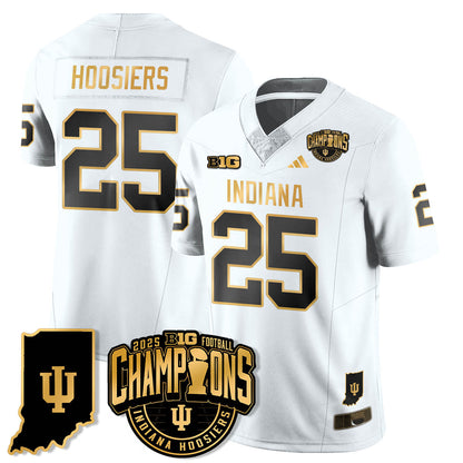 Indiana H Vapor Limited Football Gold Jersey - Big 10 Champions - All Stitched