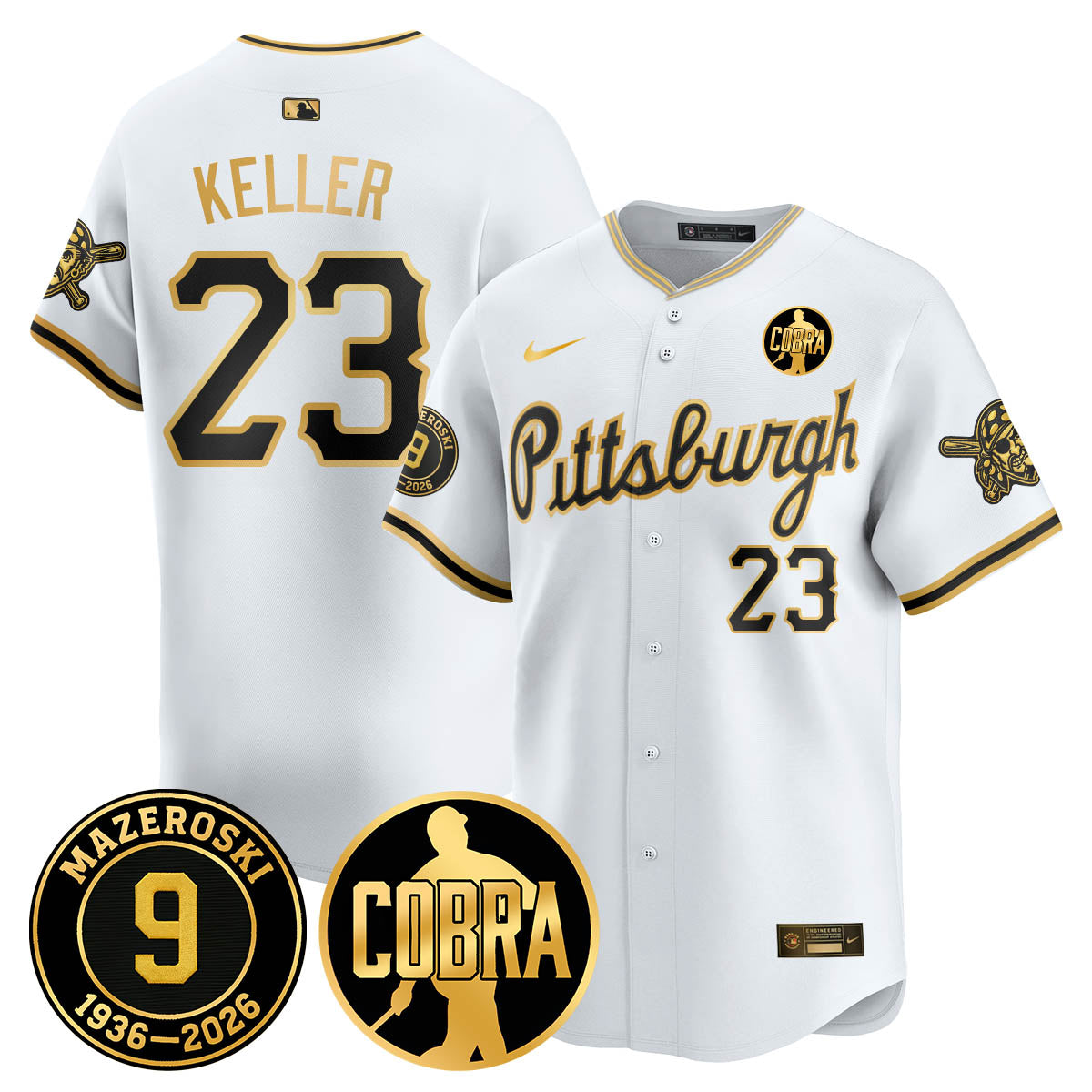 PIT Memories Vapor Limited Gold Jersey - Bill Mazeroski Patch - All Stitched
