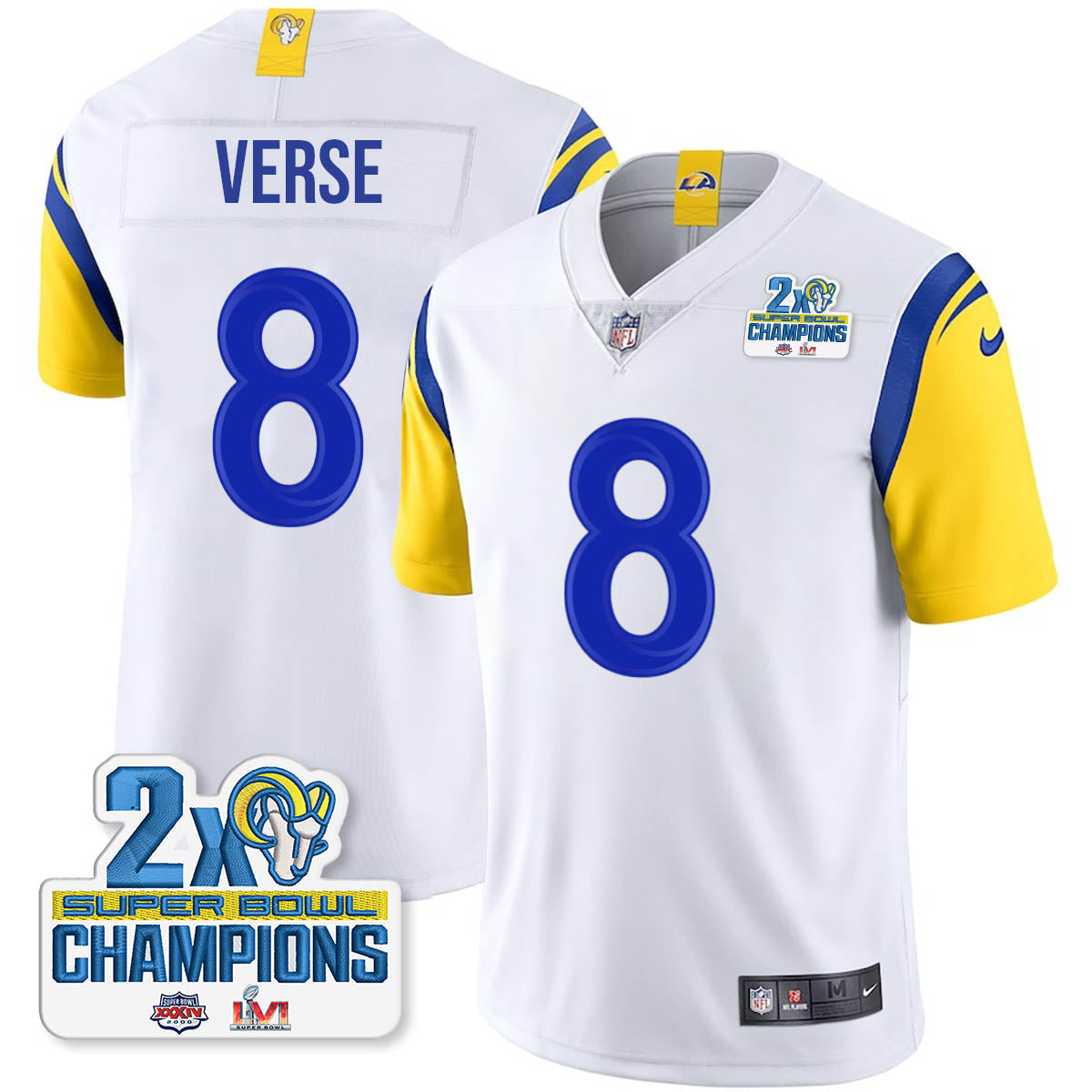 LAR 2-Time Champions Patch Vapor Limited Jersey - All Stitched 1