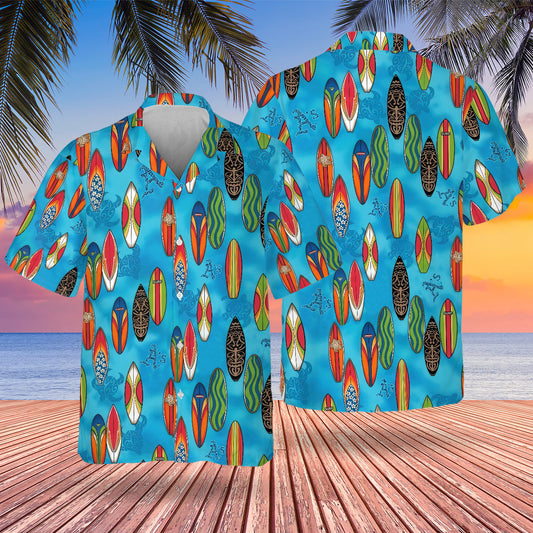 OAK Surfing Hawaiian Design Button Shirt