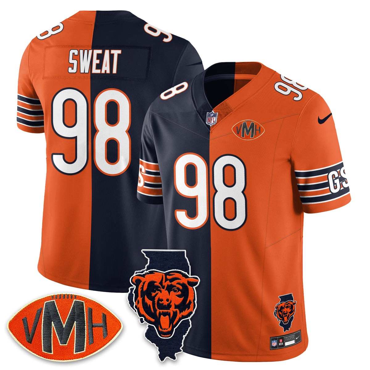CHI Honor Virginia Halas McCaskey Split Edition - Stitched