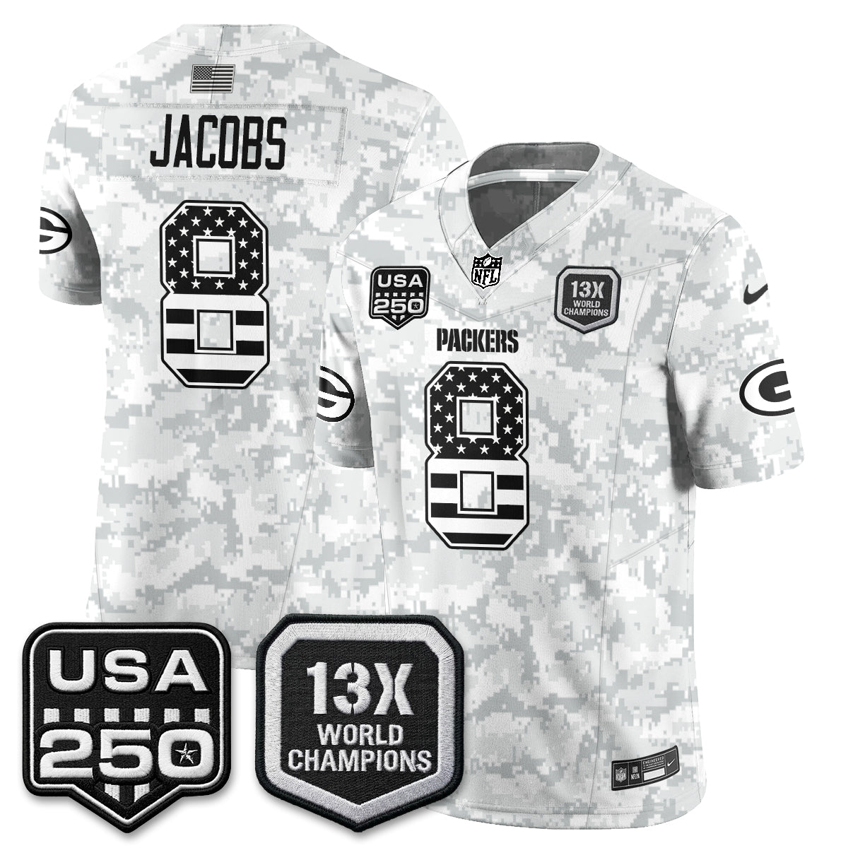 GB 2026 Salute To Service Edition Vapor Jersey - Stitched
