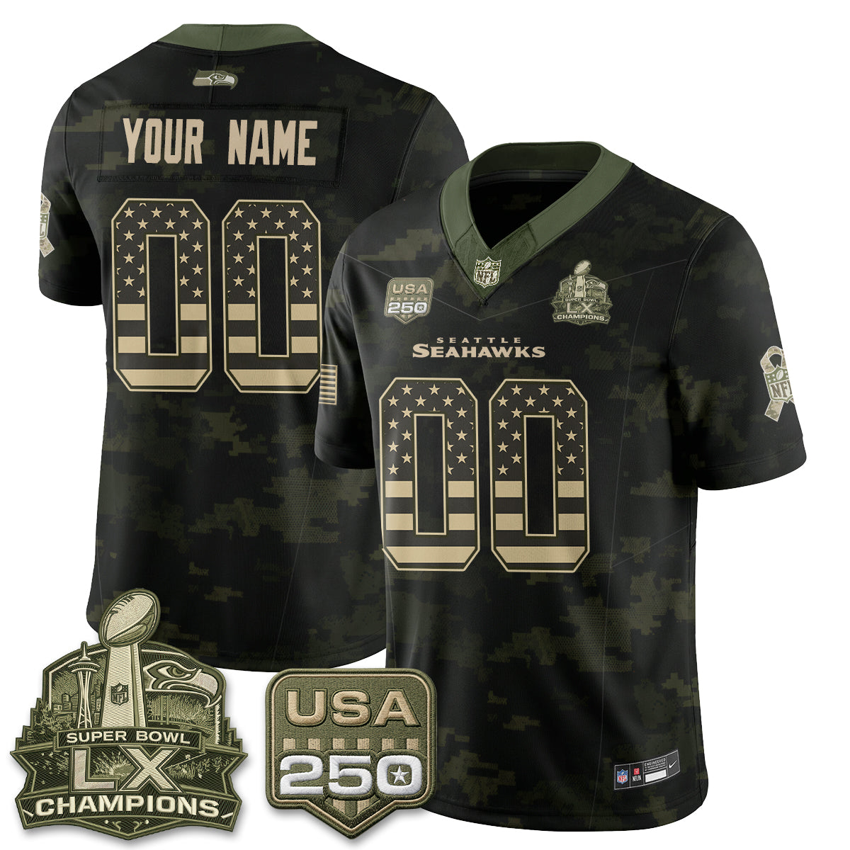 SEA 2026 Salute to Service Edition Vapor Custom Jersey - Stitched