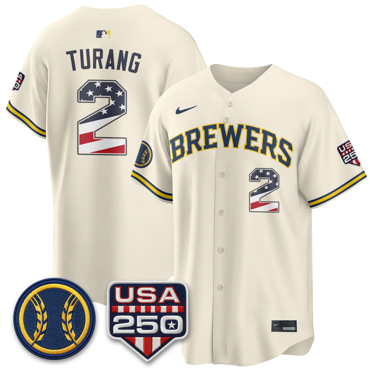 Milwaukee Brewers Fourth of July Vapor Limited Jersey - Stitched