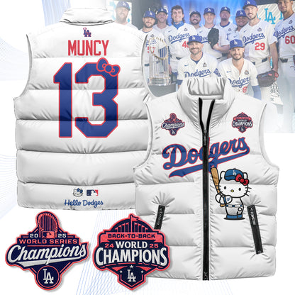Los Angeles Dodgers Meow KT Edition Unisex Puffer Vest - Printed