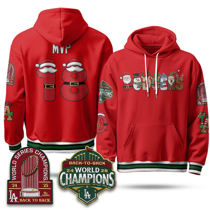 Los Angeles Dodgers 2026 Xmas Edition Hoodie - Stitched