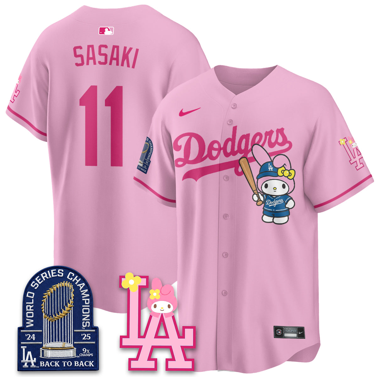 Los Angeles Dodgers My Melody Edition Vapor Jersey - Stitched