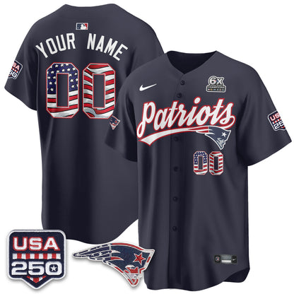 New England Patriots America Edition Vapor Custom Jersey - Stitched
