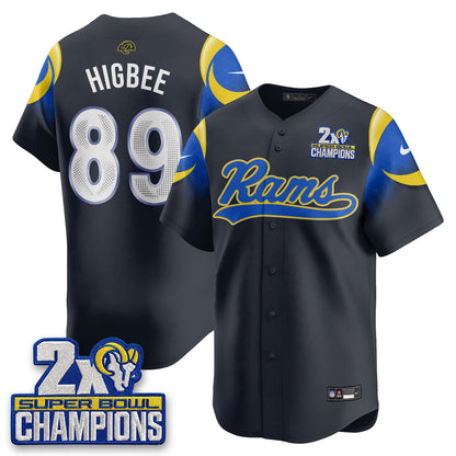LAR 2X Champs Rivalries Baseball Vapor Jersey - Stitched