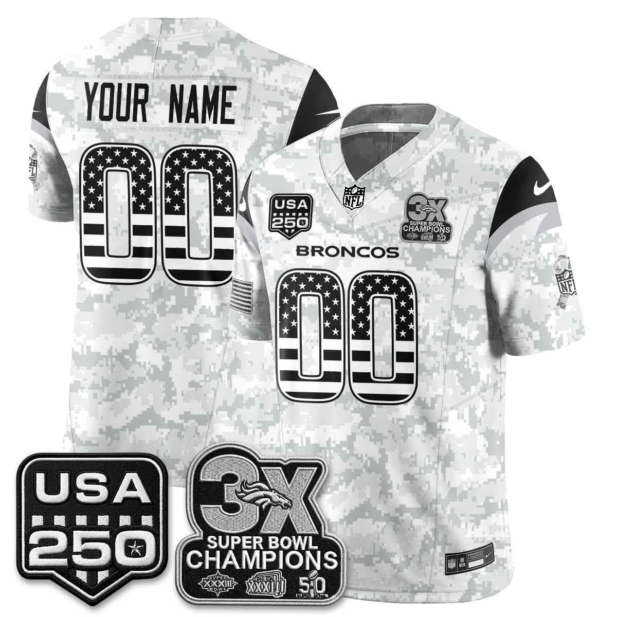 DEN 2026 Salute to Service Edition Vapor Custom Jersey - Stitched