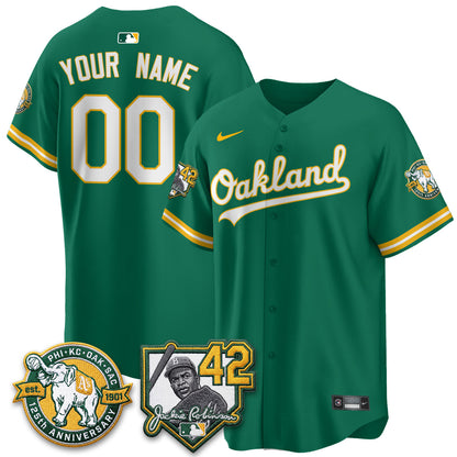 OAK 2026 Jackie Robinson Day - Celebrating 125 Years Limited Custom Vapor Jersey - All Stitched