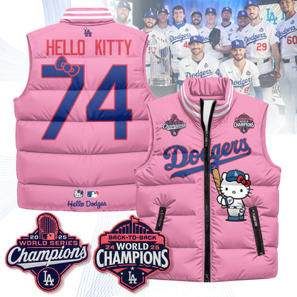 Los Angeles Dodgers Meow KT Edition Unisex Puffer Vest - Printed