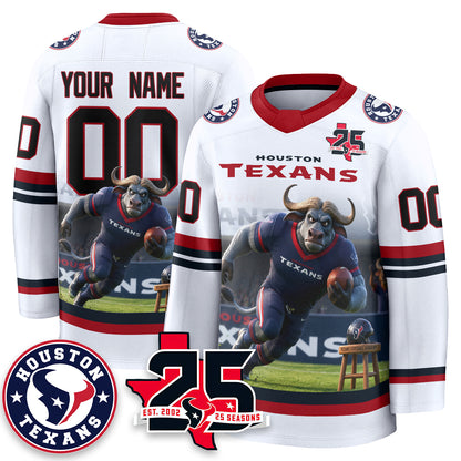 Houston Texans x Bull Chief Edition Custom Hockey Jersey - Printed