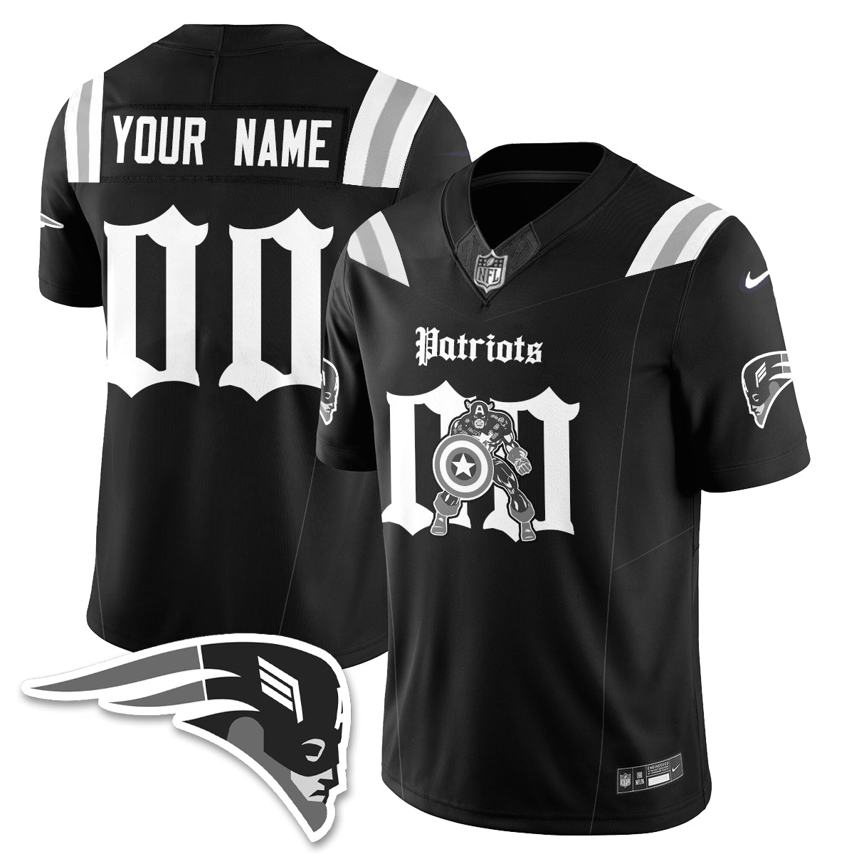 NE x Vibranium Shield Edition Vapor Custom Jersey - Stitched