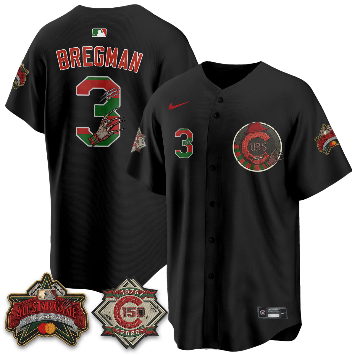 Chicago Cubs A Nightmare on Wrigley Field Edition Vapor Jersey - Stitched-NHM