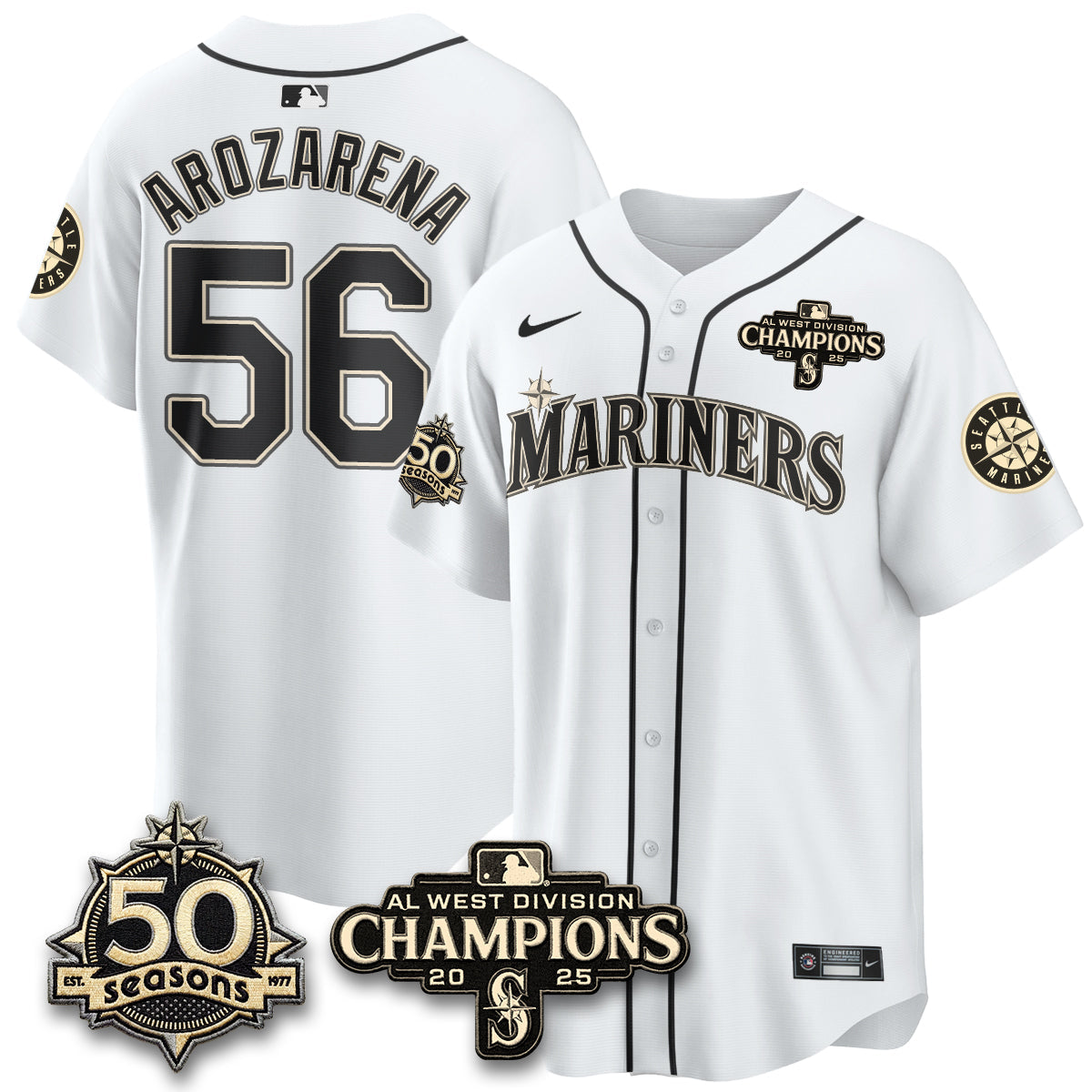 SEA Vapor Premier Limited Jersey - 50th Anniversary & AL West Division Champions - Steelheads Community Funds - All Stitched