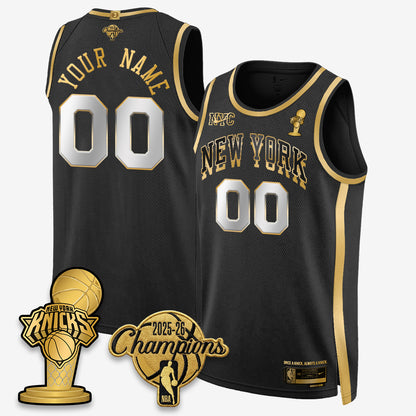 New York Knicks 2026 NBA Champions Gold Edition Vapor Custom Jersey - Stitched