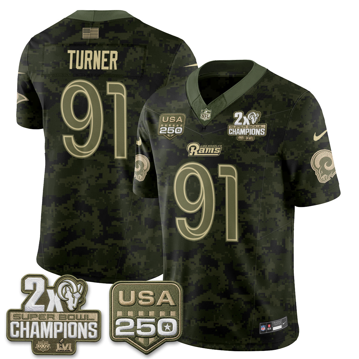 LAR 2026 Salute To Service Vapor Jersey - Stitched