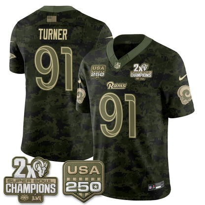 LAR 2026 Salute To Service Vapor Jersey - Stitched