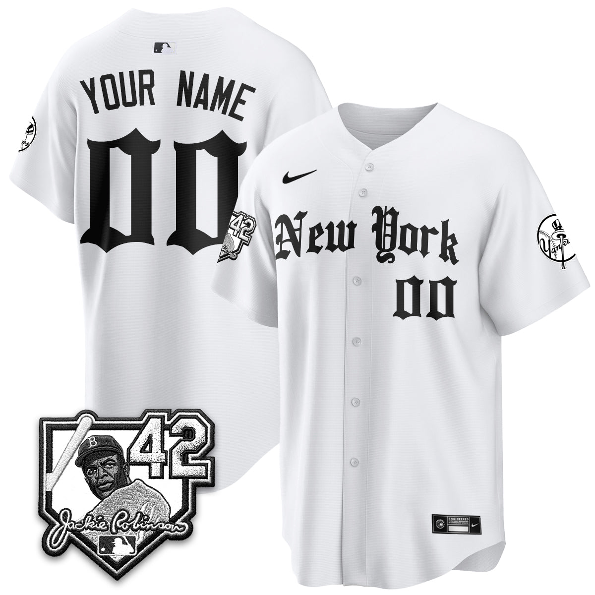 NYY 2026 Jackie Robinson Day Gothic Vapor Custom Limited Jersey - All Stitched