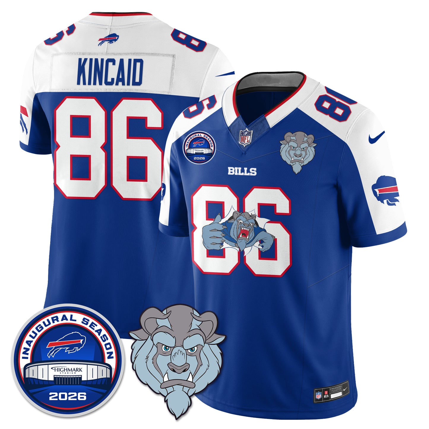 BUF x Hairy Blue Beast Edition Vapor Jersey - Stitched