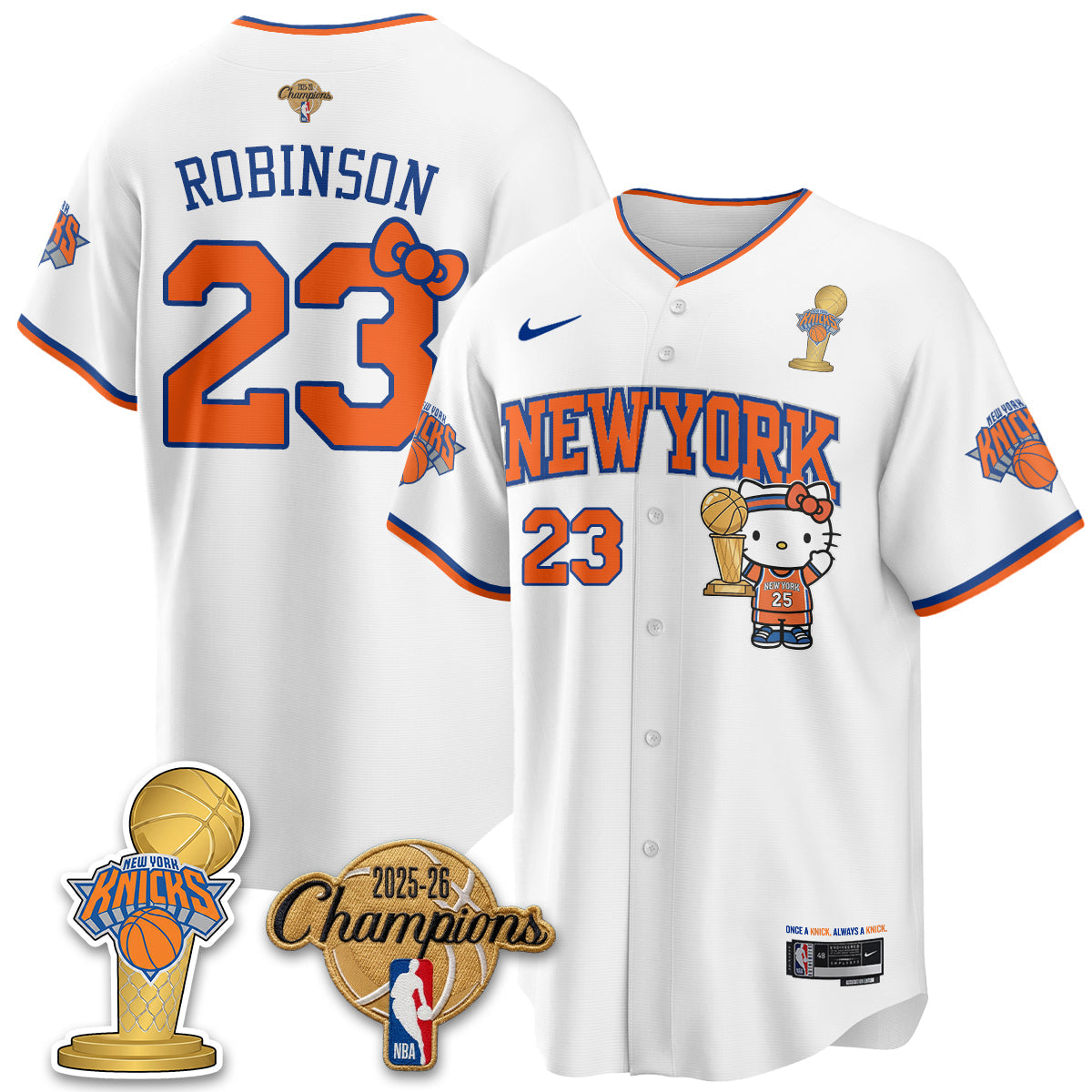 NYK 2026 NBA Champions x Meow Kitty Vapor Jersey - Stitched-NHM
