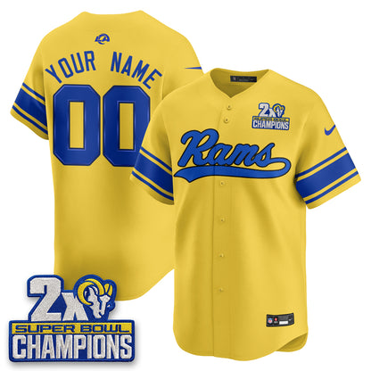 LAR 2X Champs Rivalries Baseball Vapor Custom Jersey - Stitched